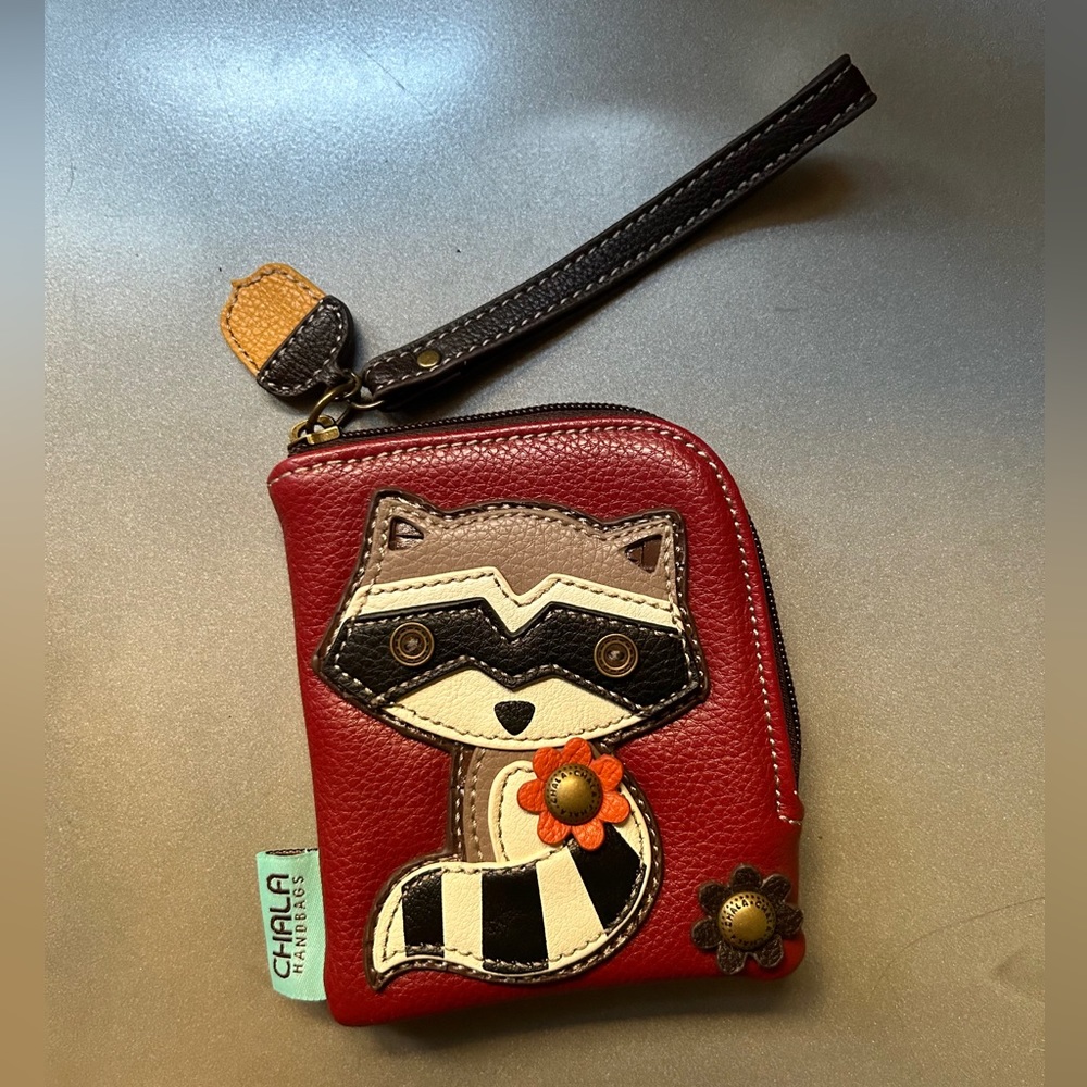 NWOT Faux Leather Raccoon Wallet